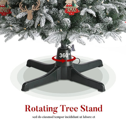 Rotating Christmas Tree Stand, 360-Degree Rotating Adjustable Tree Stand for up to 7.5Ft Tall and 80Lbs, Spinning Christmas Tree Stand with 3 Adjustable Settings