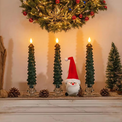 Christmas Pinecone Simulation Candlelight Remote-Controlled Flameless Taper for Tree with Effect LED Operated Candles Lamp