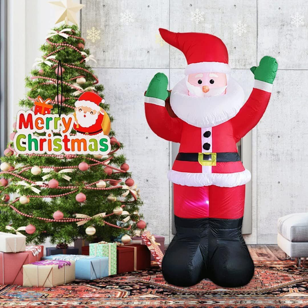 6 FT Christmas Inflatables Santa Claus Christmas Inflatables Built-In LED Lights