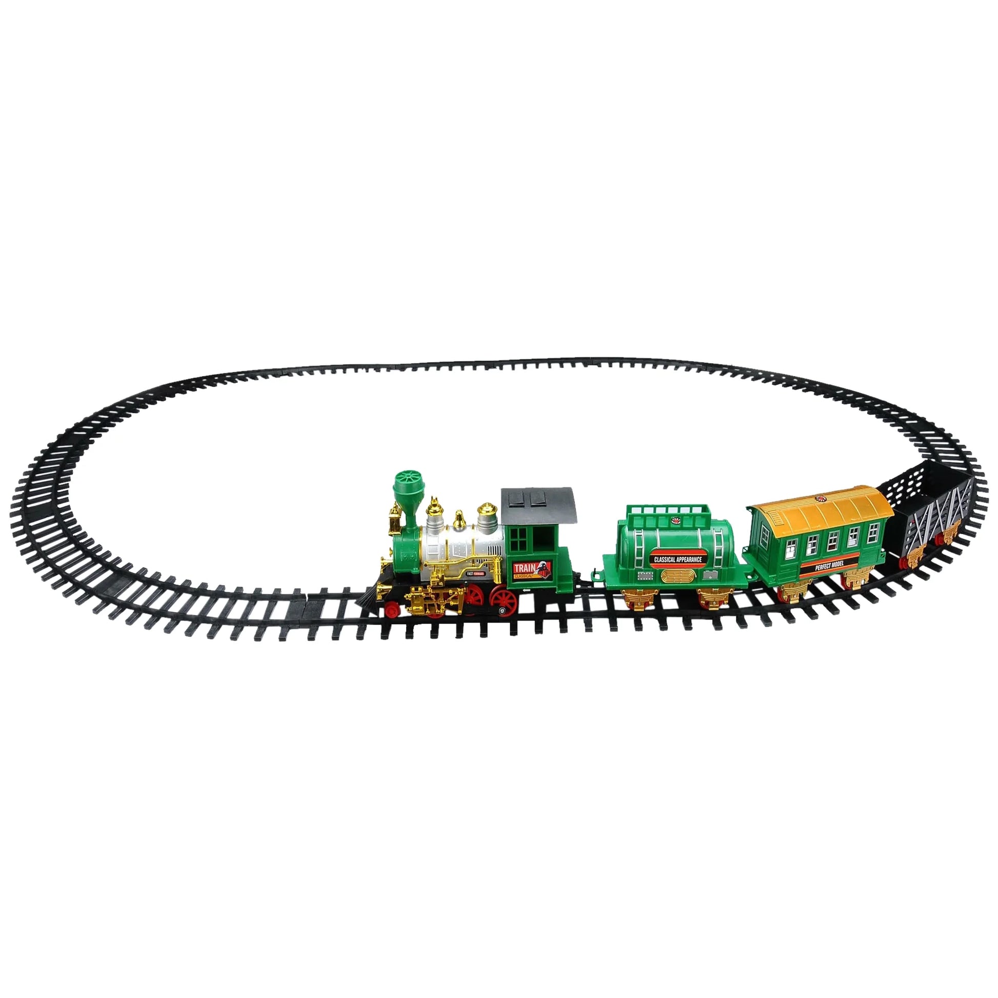 20-Piece Battery Operated Lighted and Animated Classic Christmas Train Set with Sound