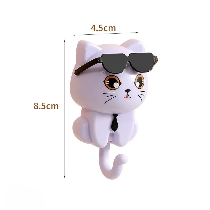 1Pcs Kitten Hooks Cartoon Cats Gravities Induction Decorative Hooks Storage Racks for Keys Umbrellas Towels Adhesive Hooks